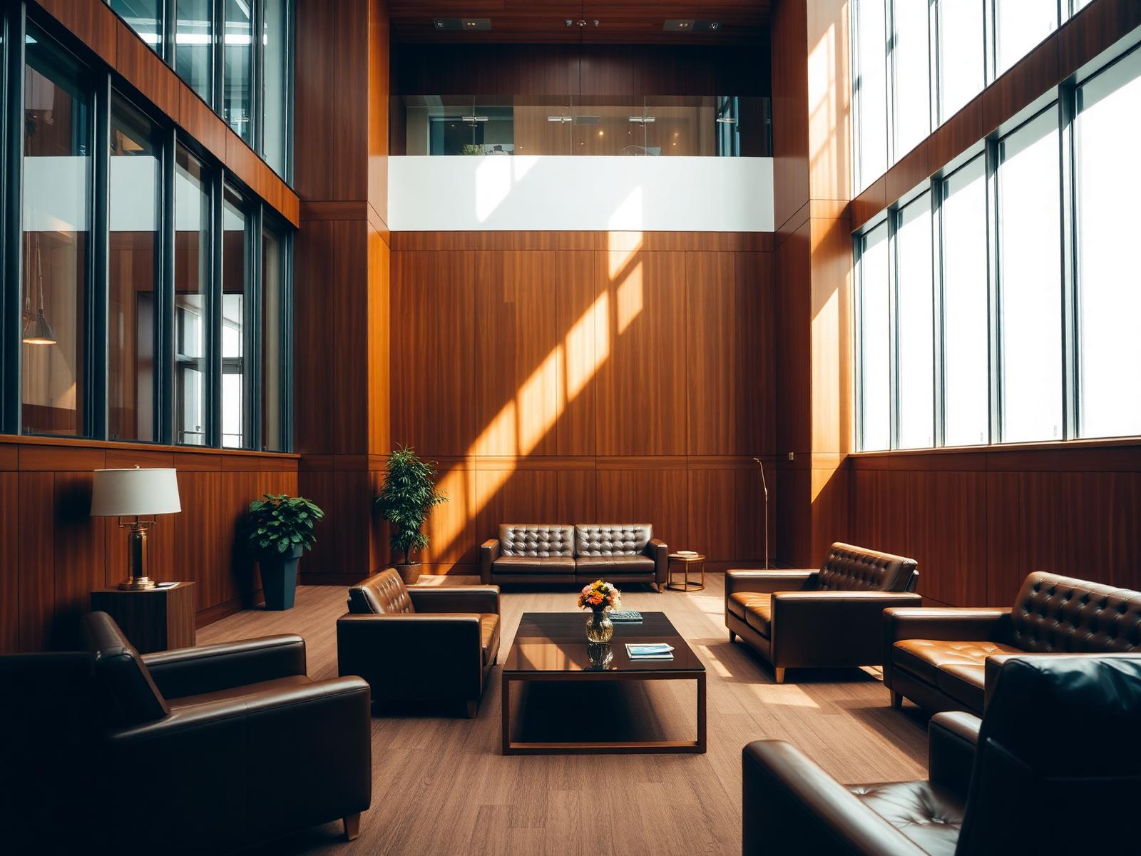 A quiet, wood-panelled office reception — the working environment IMPRO partners clients from.